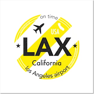 LAX round sticker yellow Posters and Art